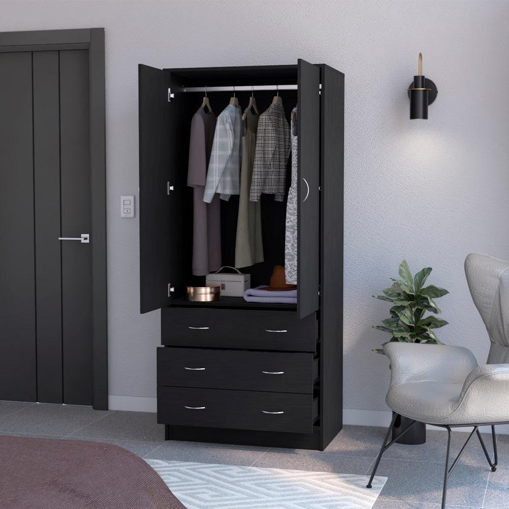 Armoire Ramey, Bedroom, Black. Picture 5