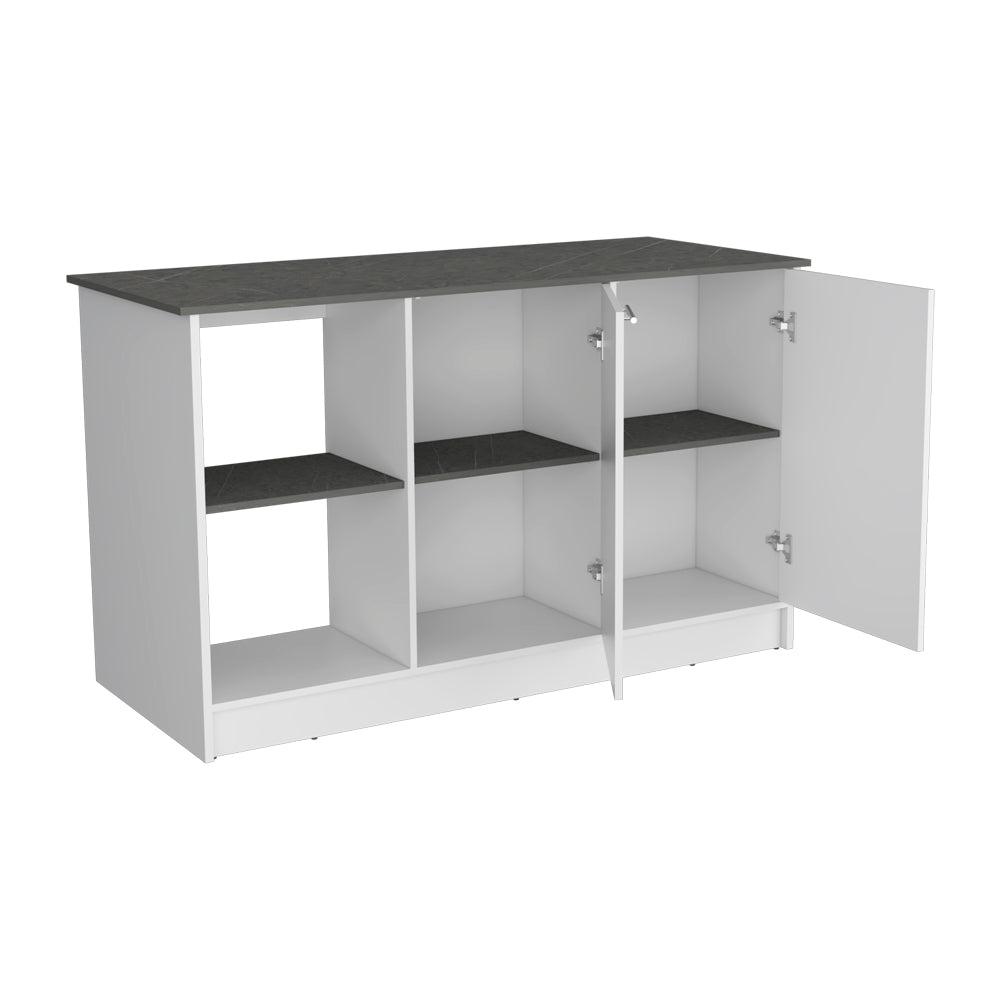 Kitchen Island Padua, Kitchen, White / Onyx. Picture 4