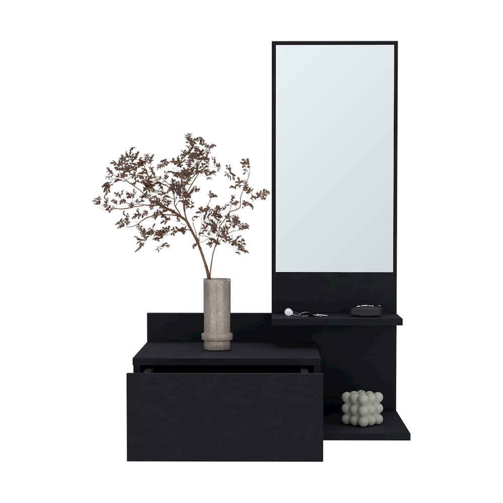 Floating Hallway Cabinet Lowell, Living Room, Black. Picture 4