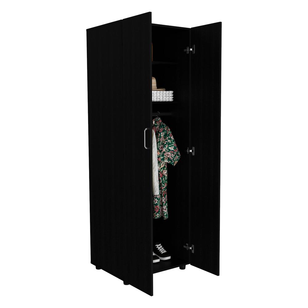 Slim Armoire Barkley, Bedroom, Black. Picture 5