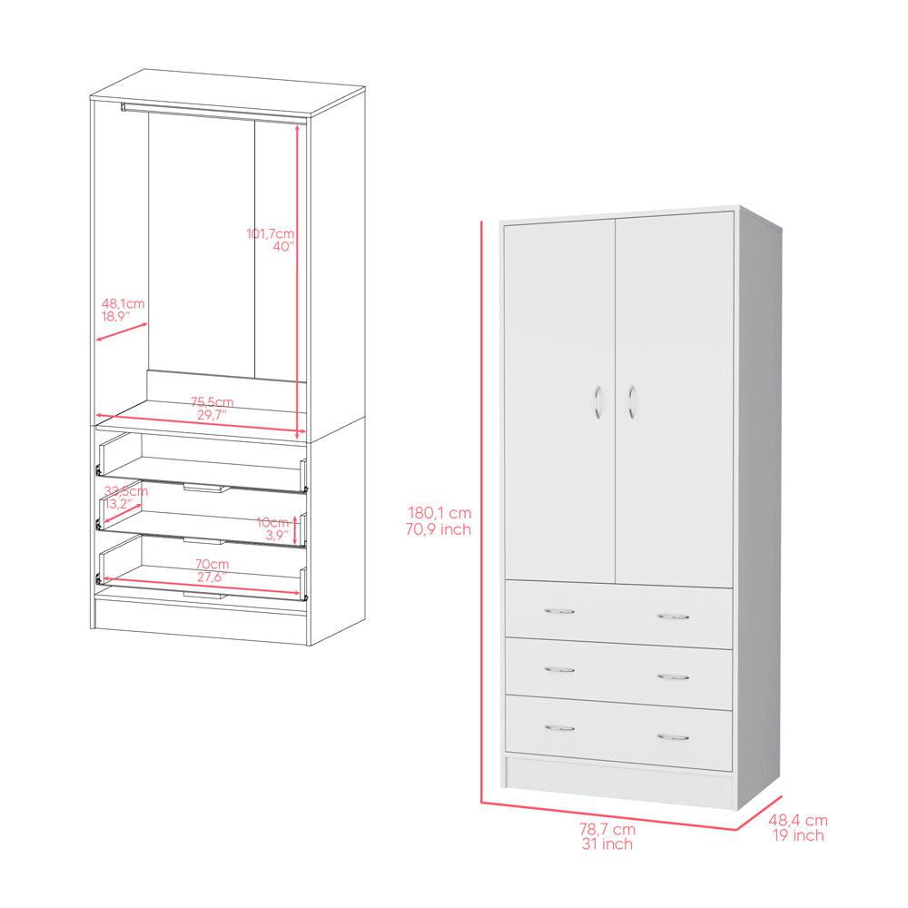 Armoire Ramey, Bedroom, White. Picture 3