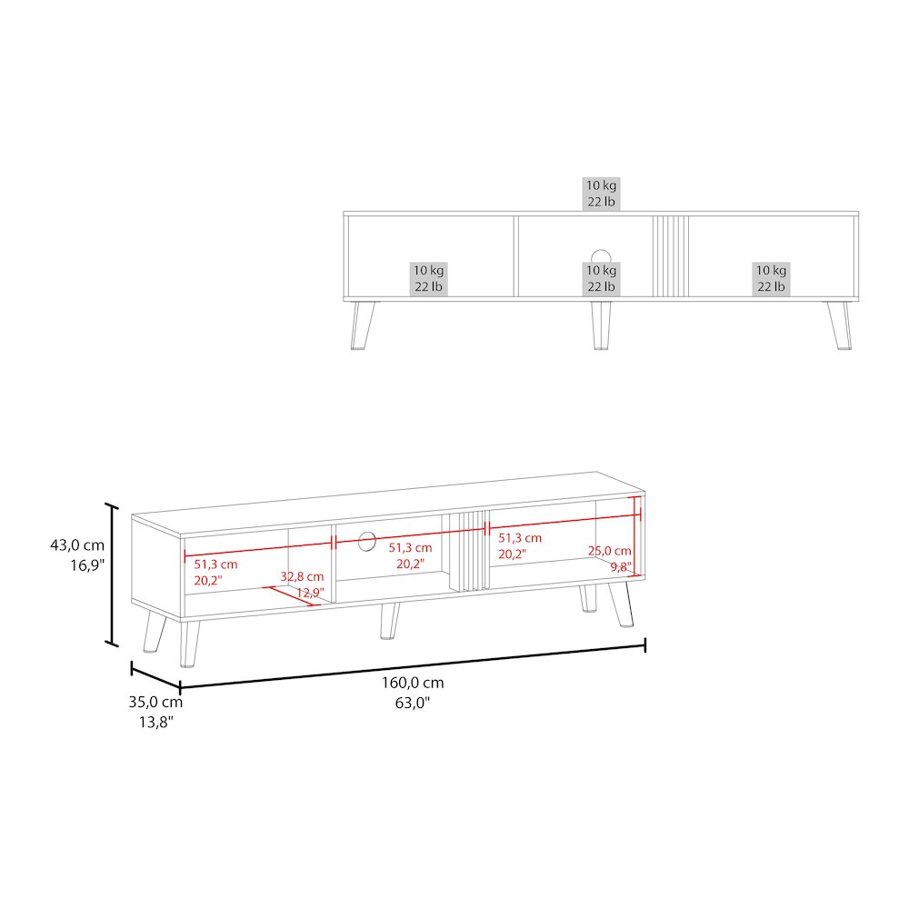 Altoona Tv Stand , Living Room, Black/Light Oak. Picture 4