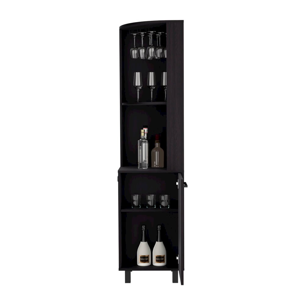 Corner Bar Cabinet Cleveland, Living Room, Black. Picture 3