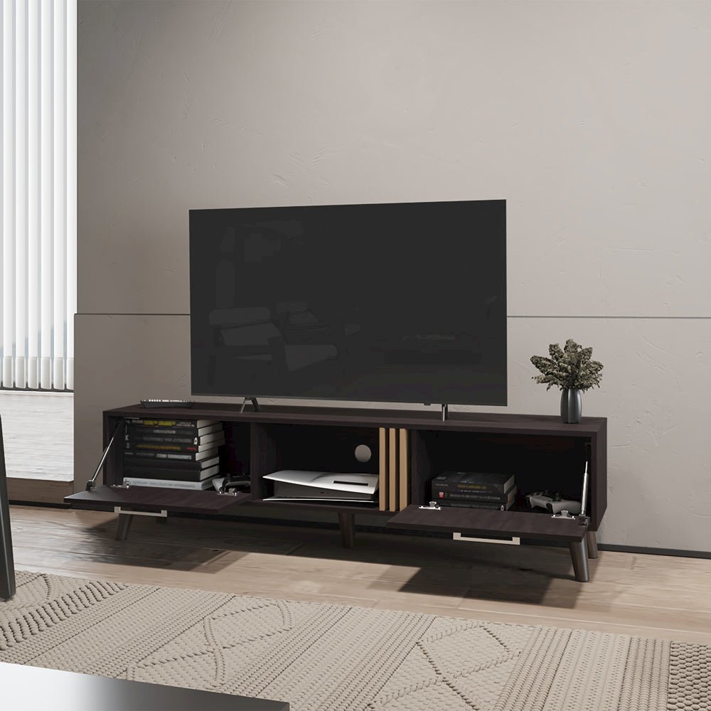 Altoona Tv Stand , Living Room, Black/Light Oak. Picture 6