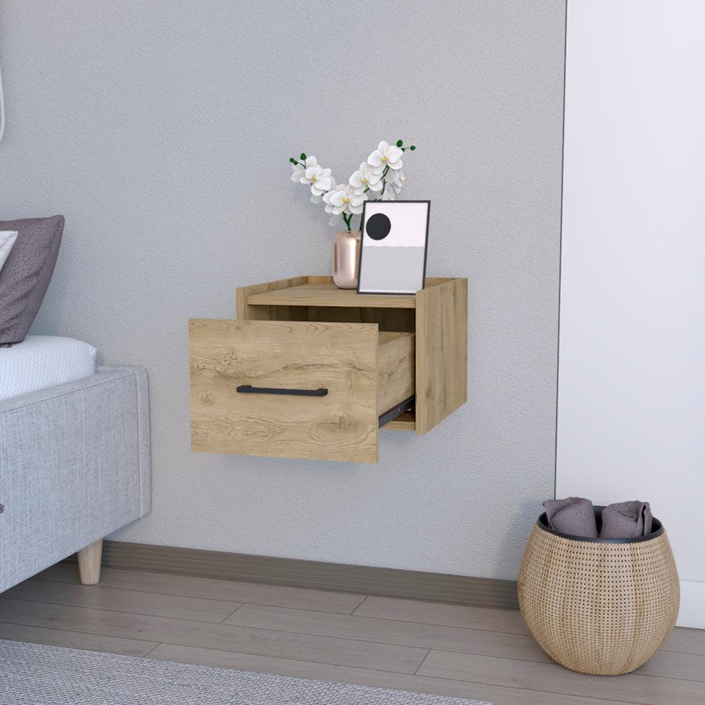 Floating Nightstand Calion, Bedroom, Macadamia. Picture 3