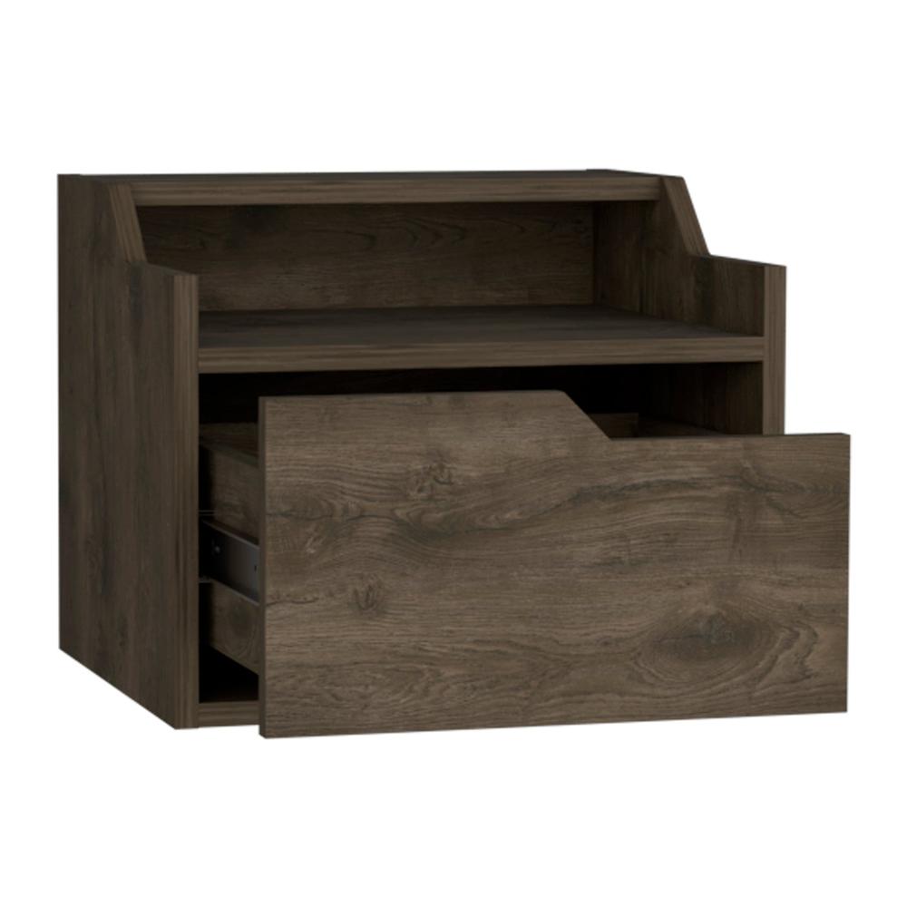 Floating Nightstand Chester, Bedroom, Dark Brown. Picture 4