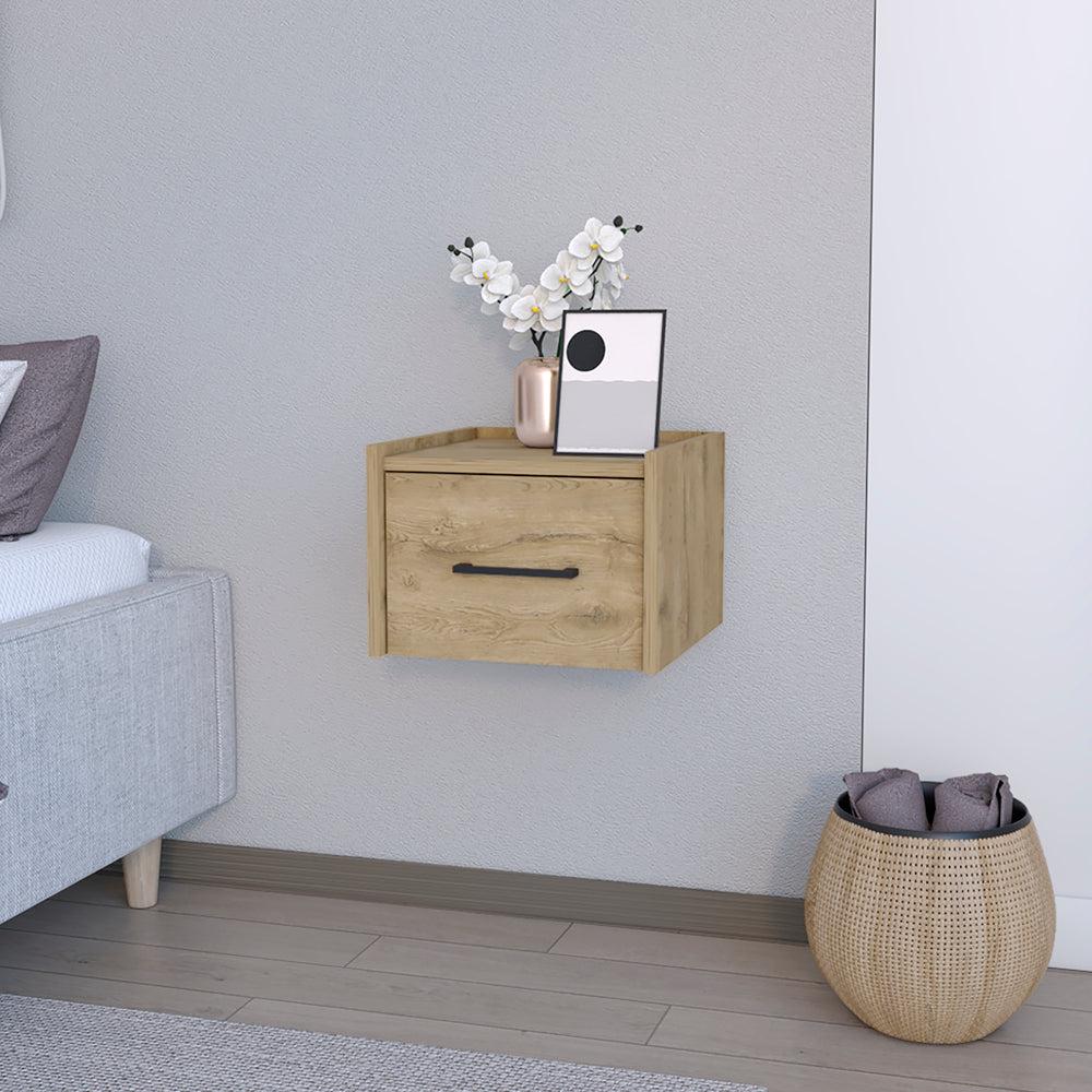 Floating Nightstand Calion, Bedroom, Macadamia. Picture 6