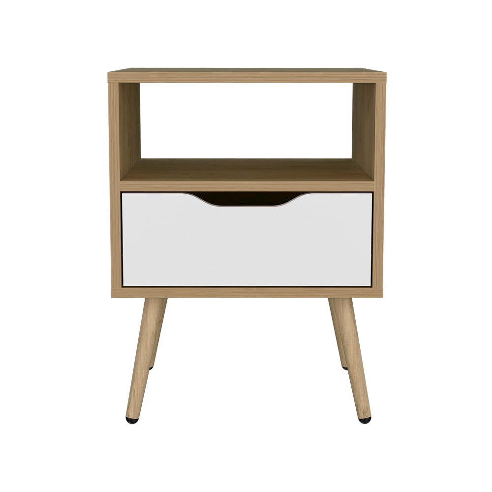 Kechi Nightstand White/Macadamia. Picture 1