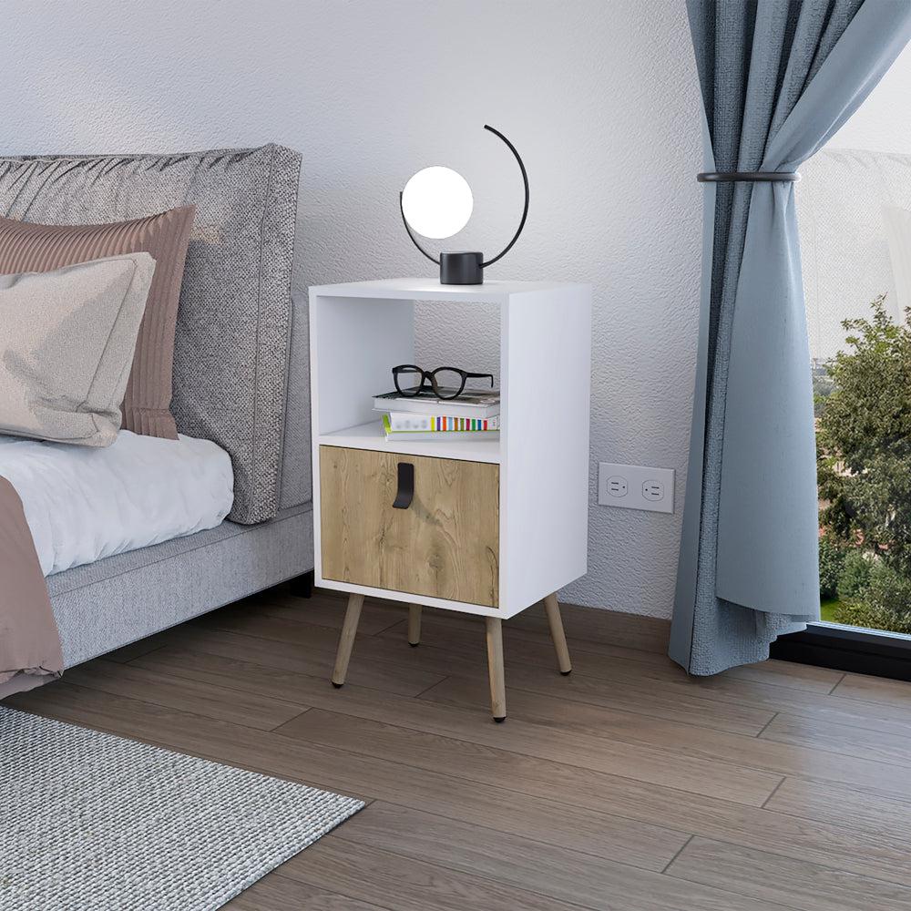 Nightstand A Magness, Living Room, White / Macadamia. Picture 2