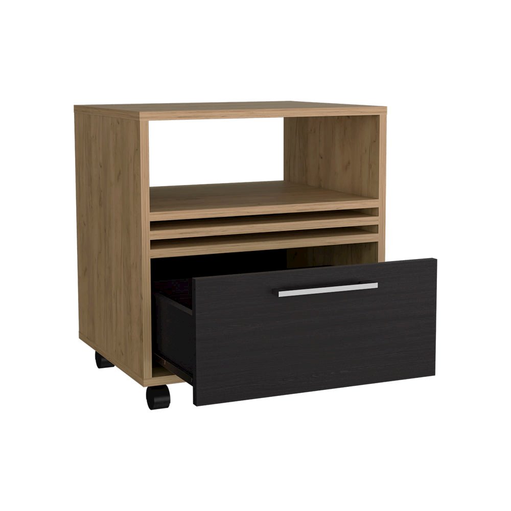 Baldwin City Nightstand, Bedroom, Light Oak/Black. Picture 4