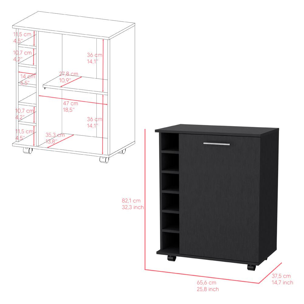 Bar Cart Cisco, Living Room, Black. Picture 7