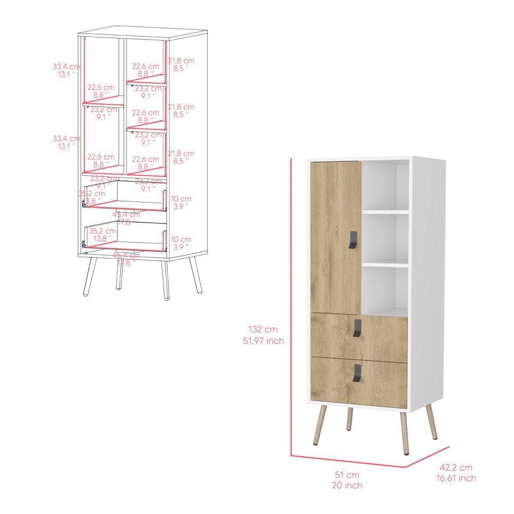 Tall Dresser Magness, Bedroom, White / Macadamia. Picture 3