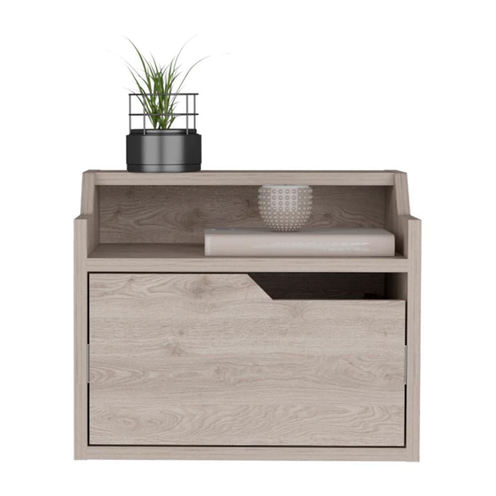 Floating Nightstand Chester, Bedroom, Light Gray. Picture 5
