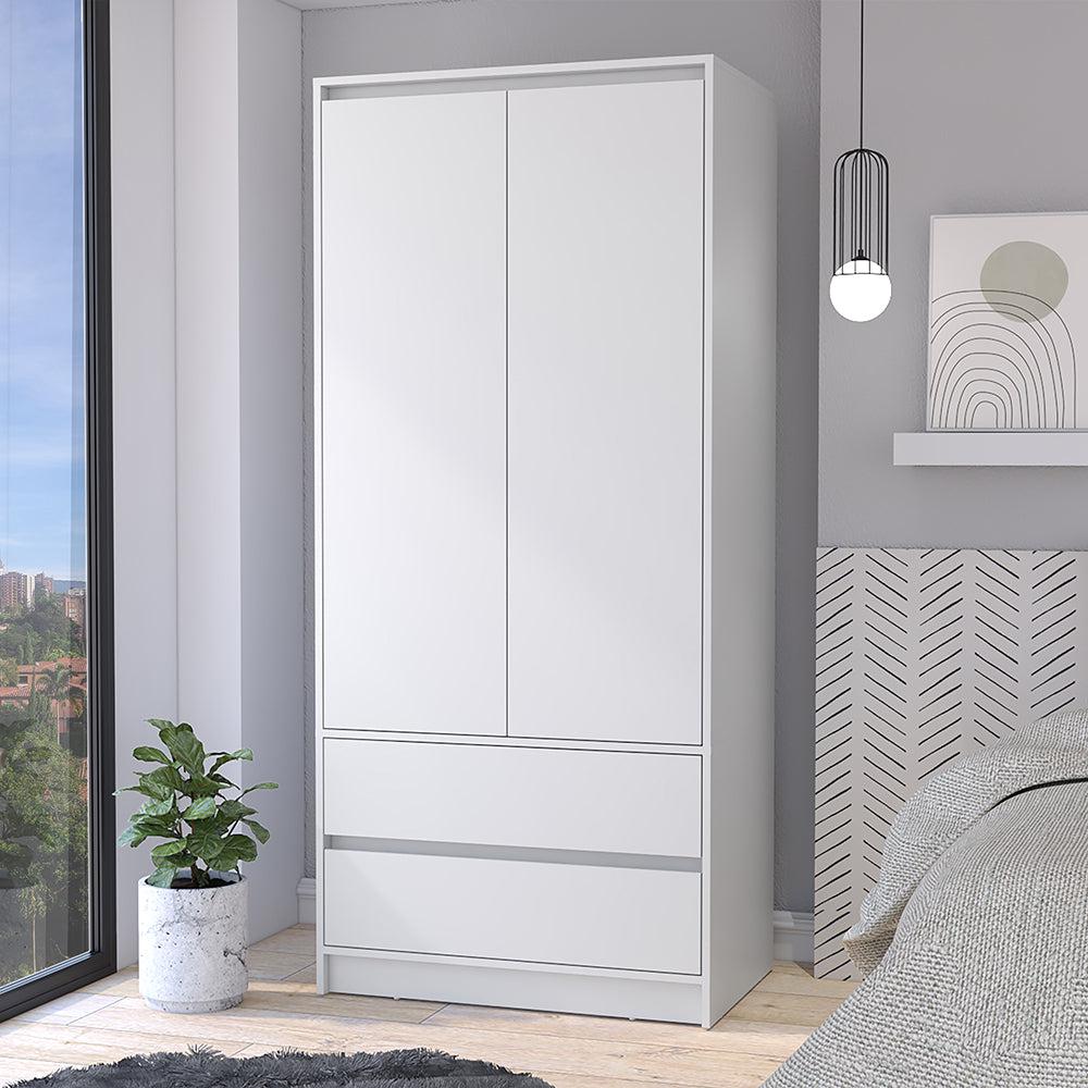 Armoire Closher, Two Drawers, White Finish. Picture 1