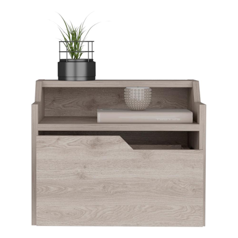 Floating Nightstand Chester, Bedroom, Light Gray. Picture 2