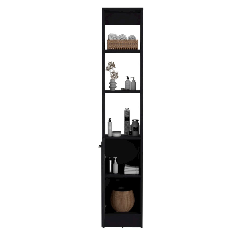 Linen Cabinet Marion, Bathroom, Black. Picture 4