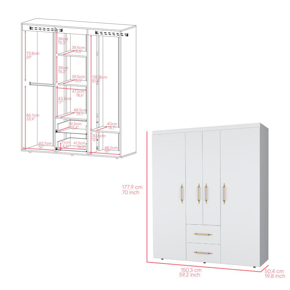 Armoire Elma, Bedroom, White. Picture 5