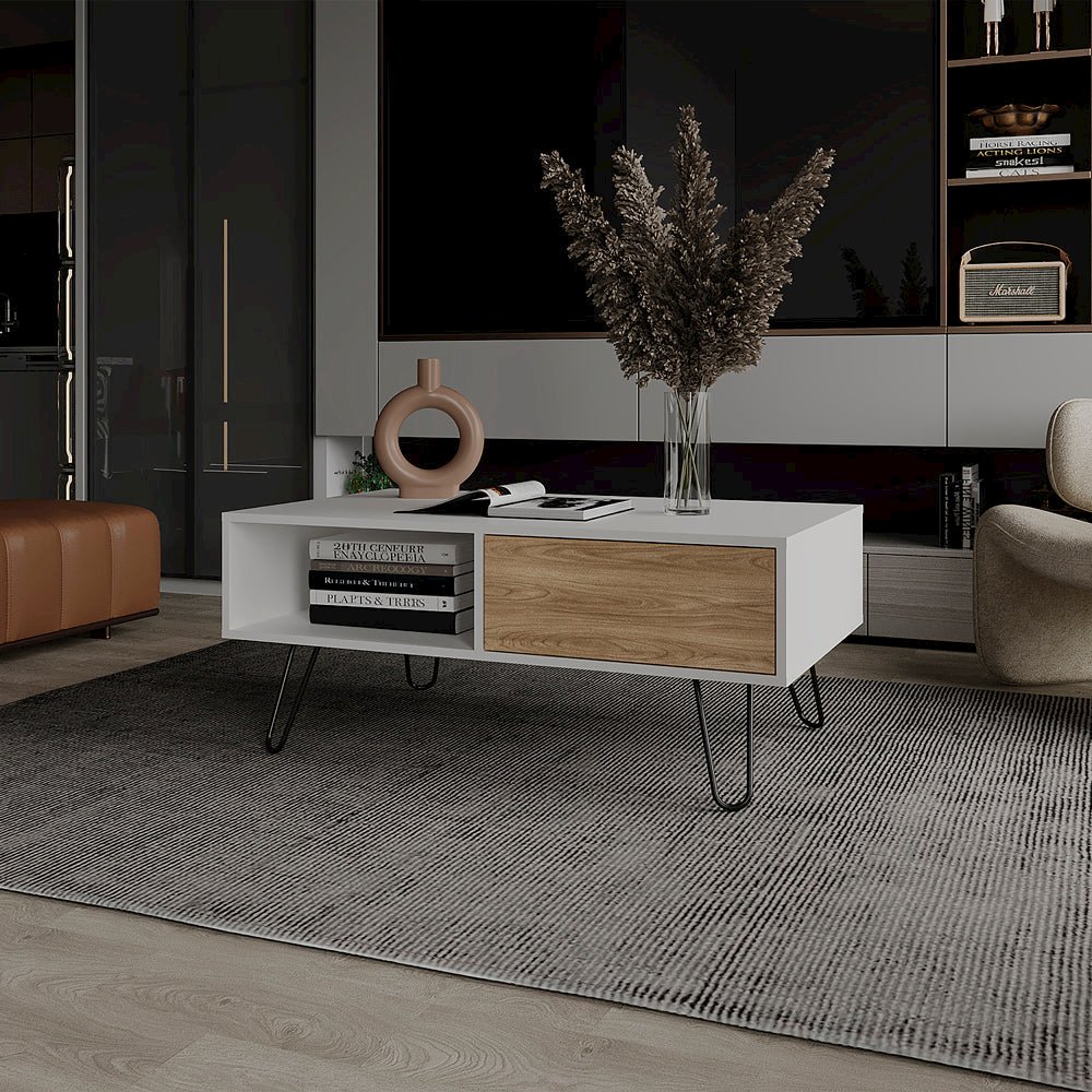 Taylor Coffee table , Living Room, White/Ligth Pine. Picture 5