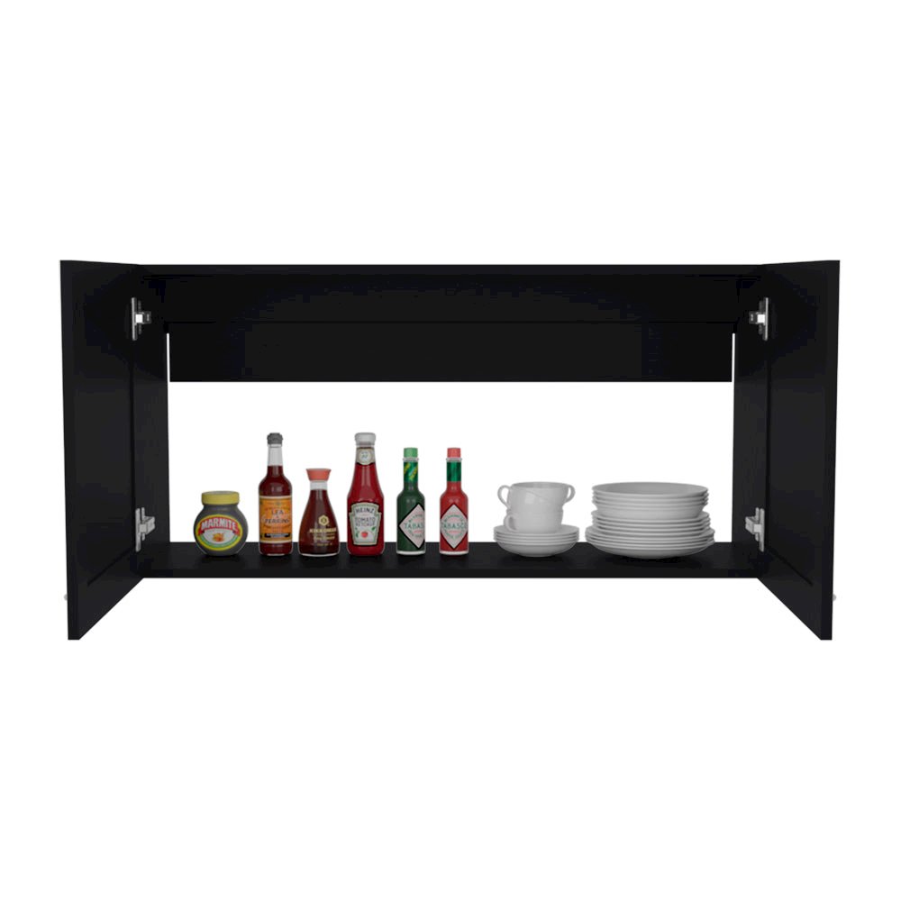 Utica Wall Cabinet, Kitchen, Black. Picture 3