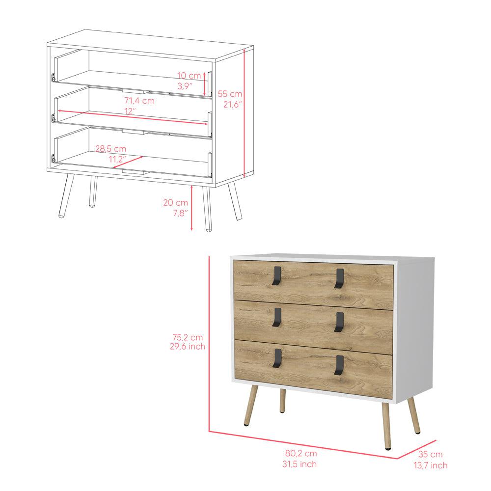 Dresser Magness, Bedroom, White / Macadamia. Picture 5