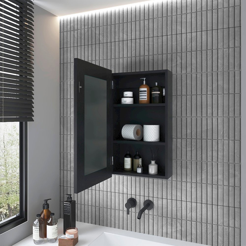 Medicine Cabinet Sanford, Bathroom, Black. Picture 5