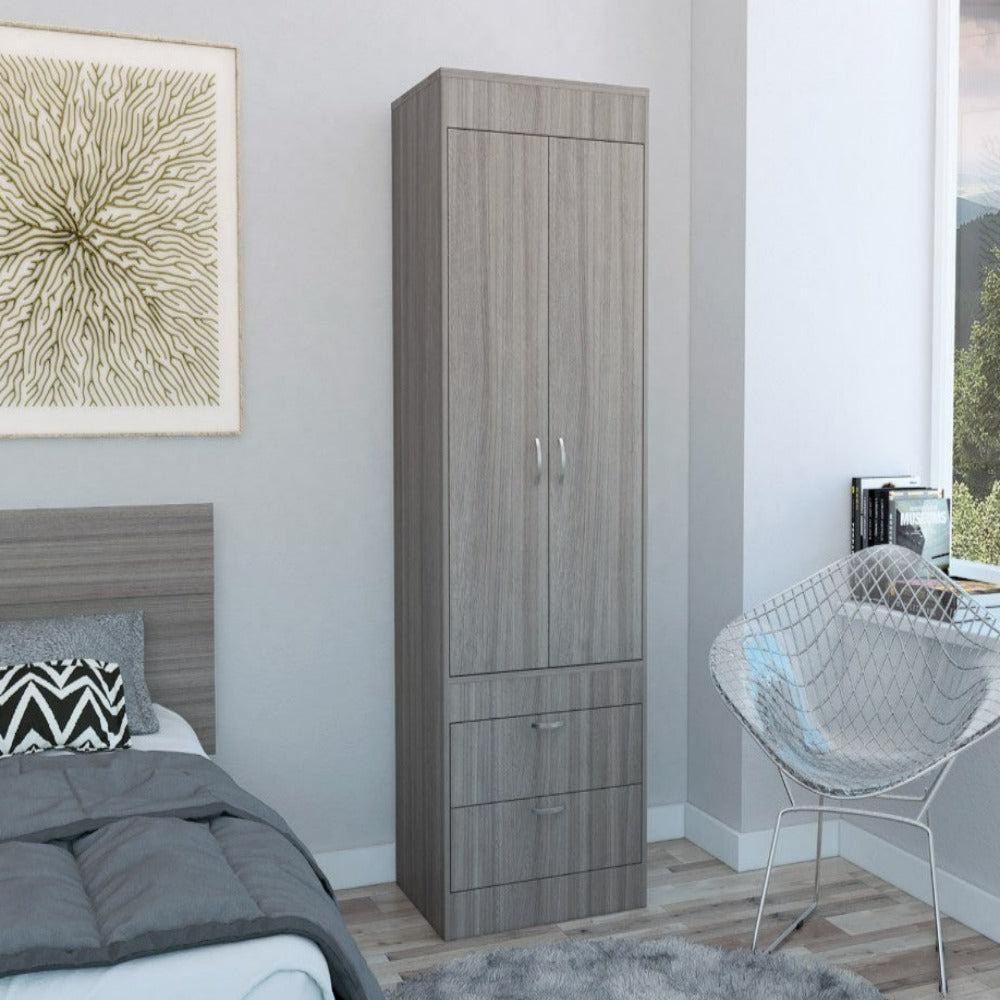 Armoire Tarento,Two Drawers, Light Gray Finish. Picture 1