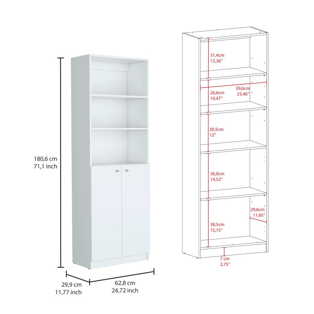 Penrose 3 Piece Living Room Set with 3 Bookcases, White. Picture 4