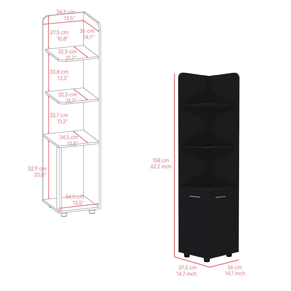Freestanding Cabinet Kairatu , Bathroom, Black. Picture 3