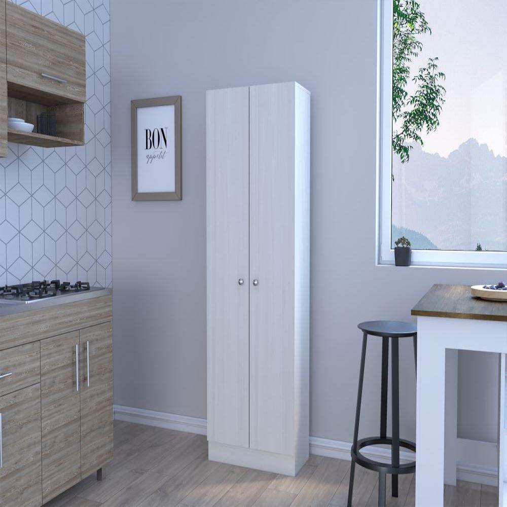 Storage Cabinet Pipestone, Double Door, Pearl Finish. Picture 1