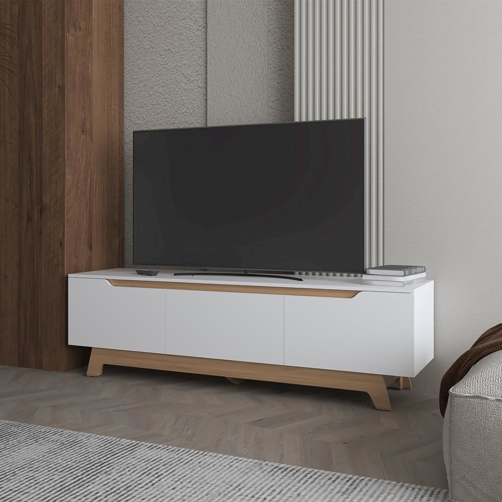 Yukon Tv Stand, Living Room, White / Macadamia. Picture 2