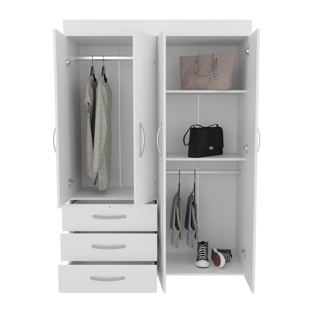 Mobile Velvet Armoire, Bedroom, White. Picture 3
