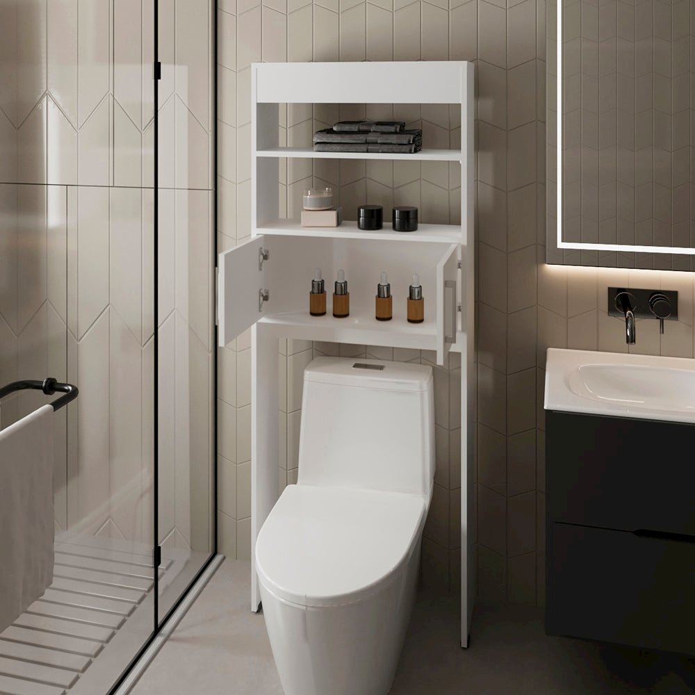 Over The Toilet Cabinet Jozz, Bathroom, White. Picture 4