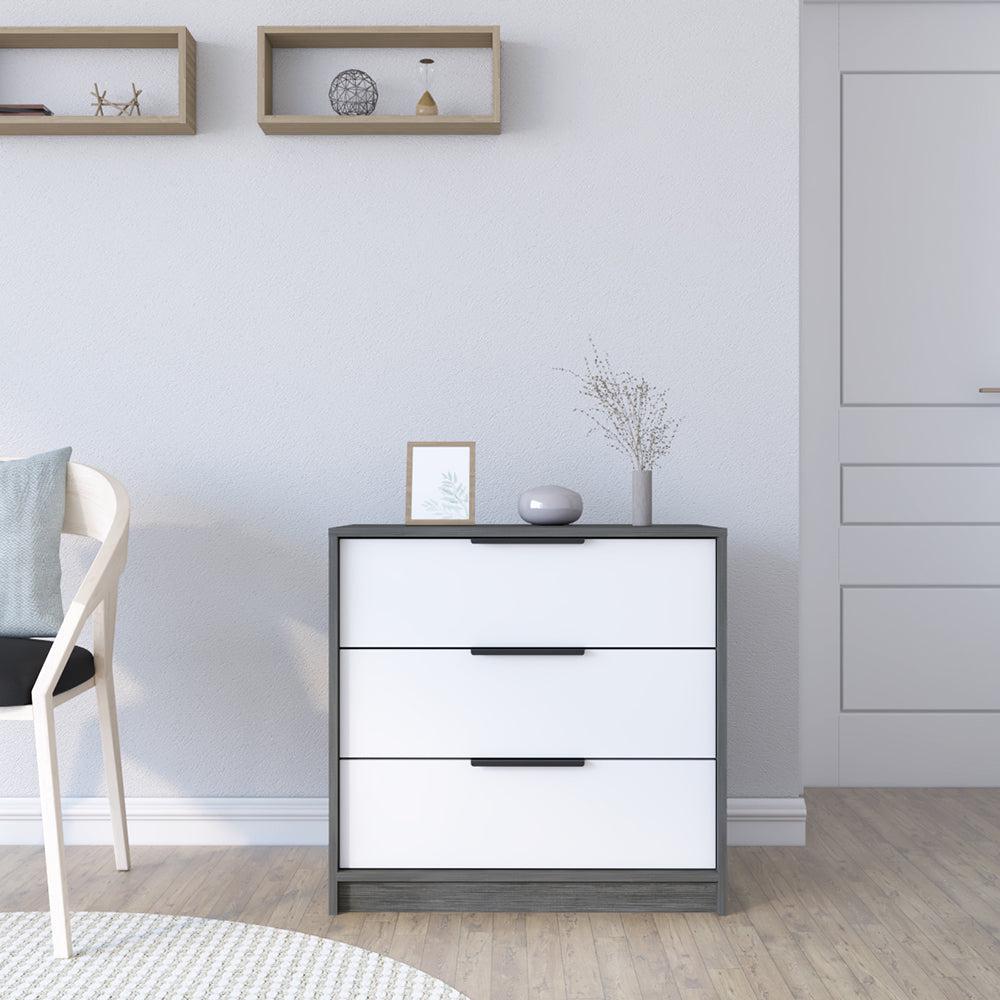 3 Drawers Dresser Maryland, Bedroom, Smoky Oak / White. Picture 1