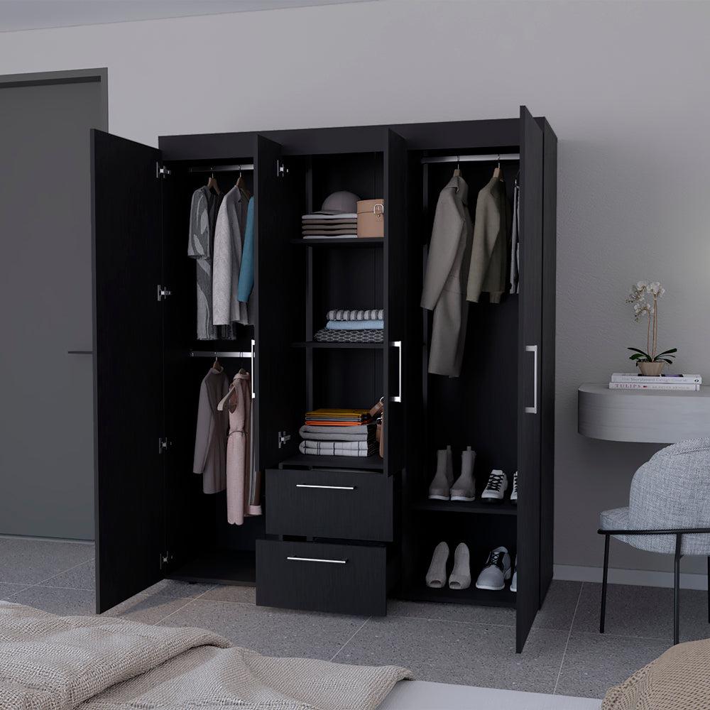 Armoire Elma, Bedroom, Black. Picture 5
