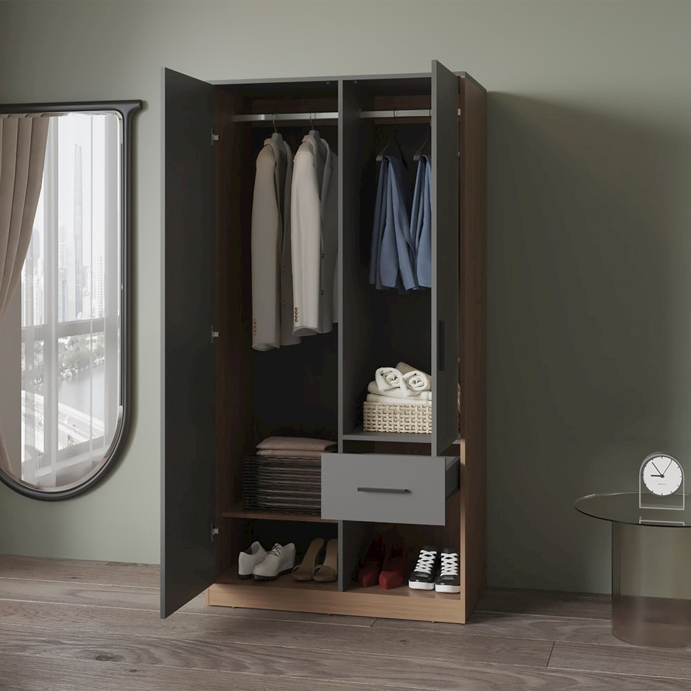 Castleford Armoire, Bedroom, Gray/Macadamia. Picture 5