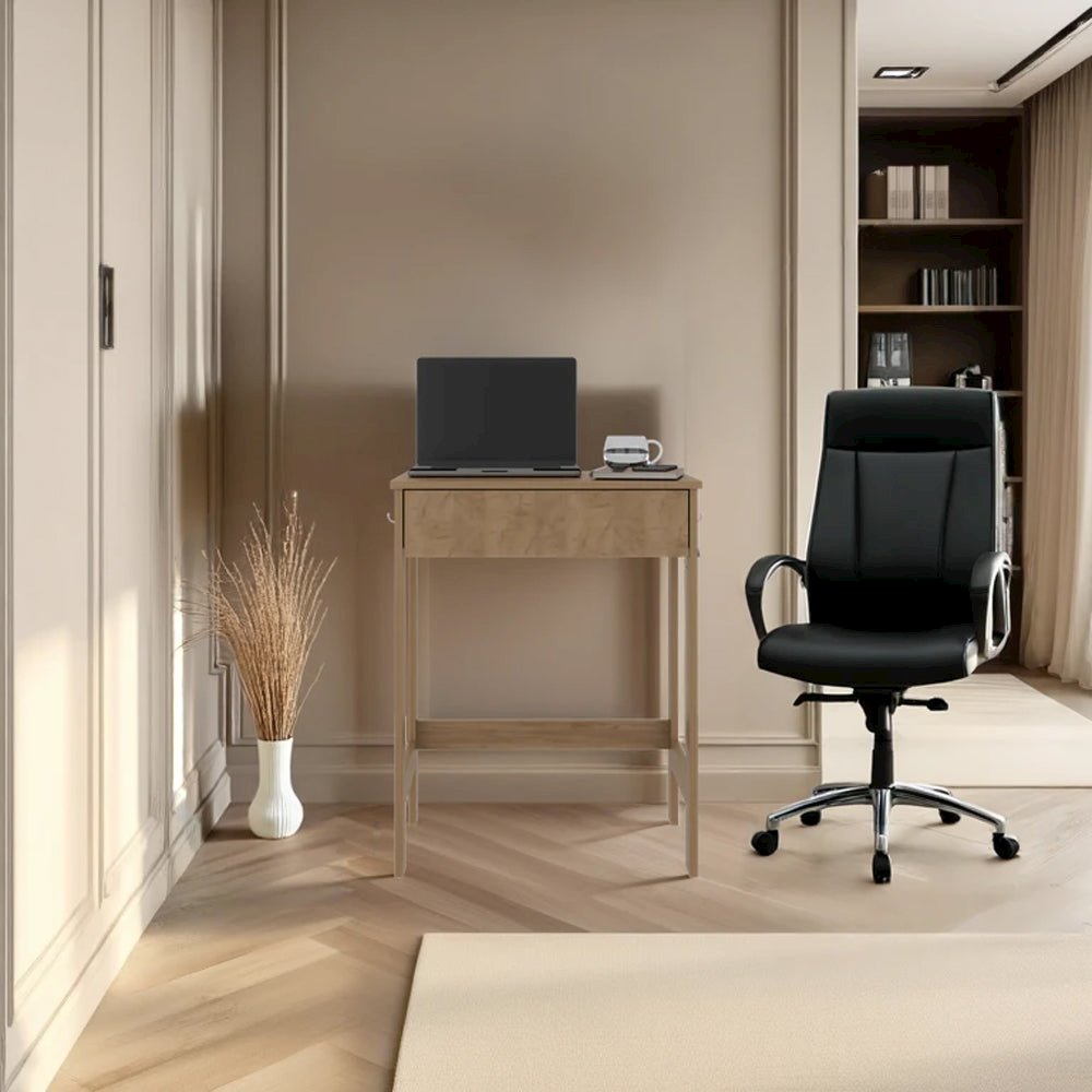 Lebam Desk, Modern Home Office Desk with Drawer for Living Room. Picture 6