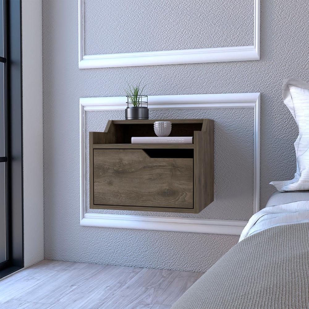 Floating Nightstand Chester, Bedroom, Dark Brown. Picture 6