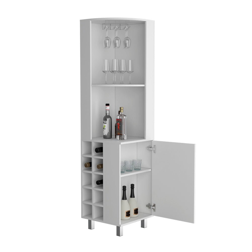 Corner Bar Cabinet Cleveland, Living Room, White. Picture 3