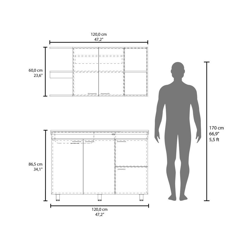 Gallup Sink Kitchen Cabinet, Compact Design with Storage and Sink. Picture 4