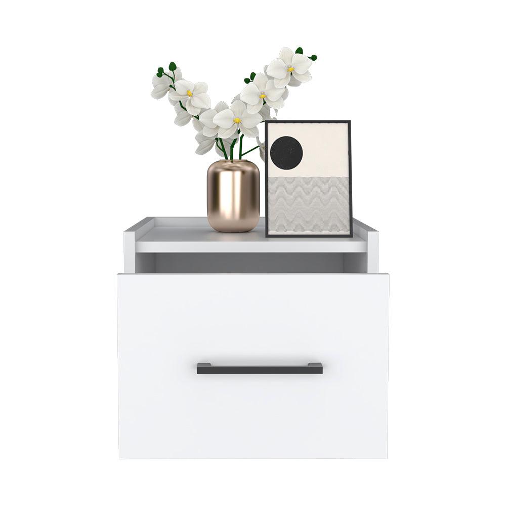 Floating Nightstand Calion, Bedroom, White. Picture 5