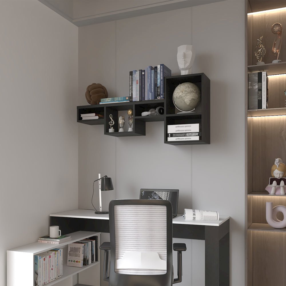 Wall Shelf Kiowa, Office, Black. Picture 2