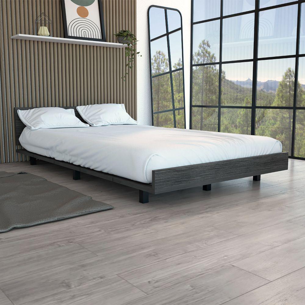 Twin Bed Base Cervants, Bedroom, Smoky Oak. Picture 1