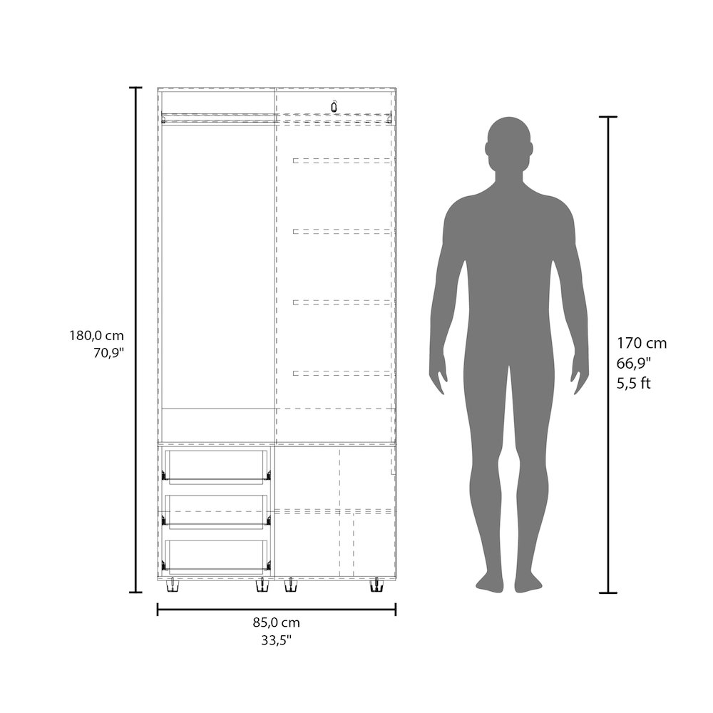 Ursine Armoire, Bedroom, Black. Picture 6