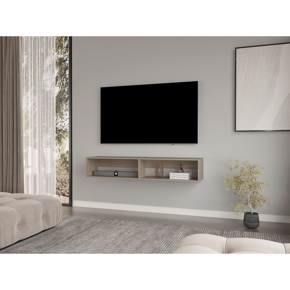 Floating Tv Stand Moore, Living Room, White Oak. Picture 7