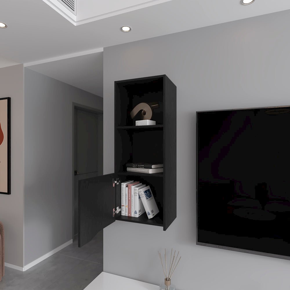 Wall Cabinet Hopewell, Living Room, Black. Picture 5