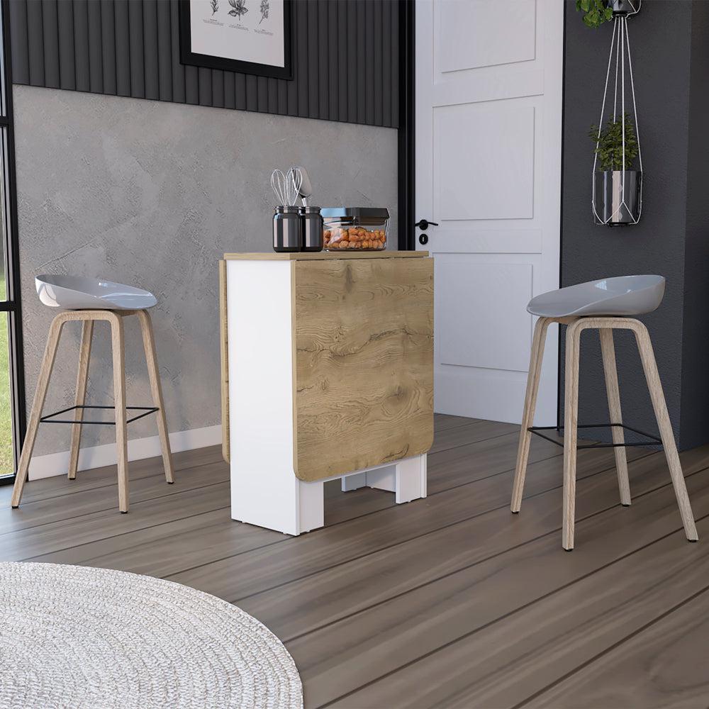 Folding Dining Table Evart, Living Room, White / Macadamia. Picture 3