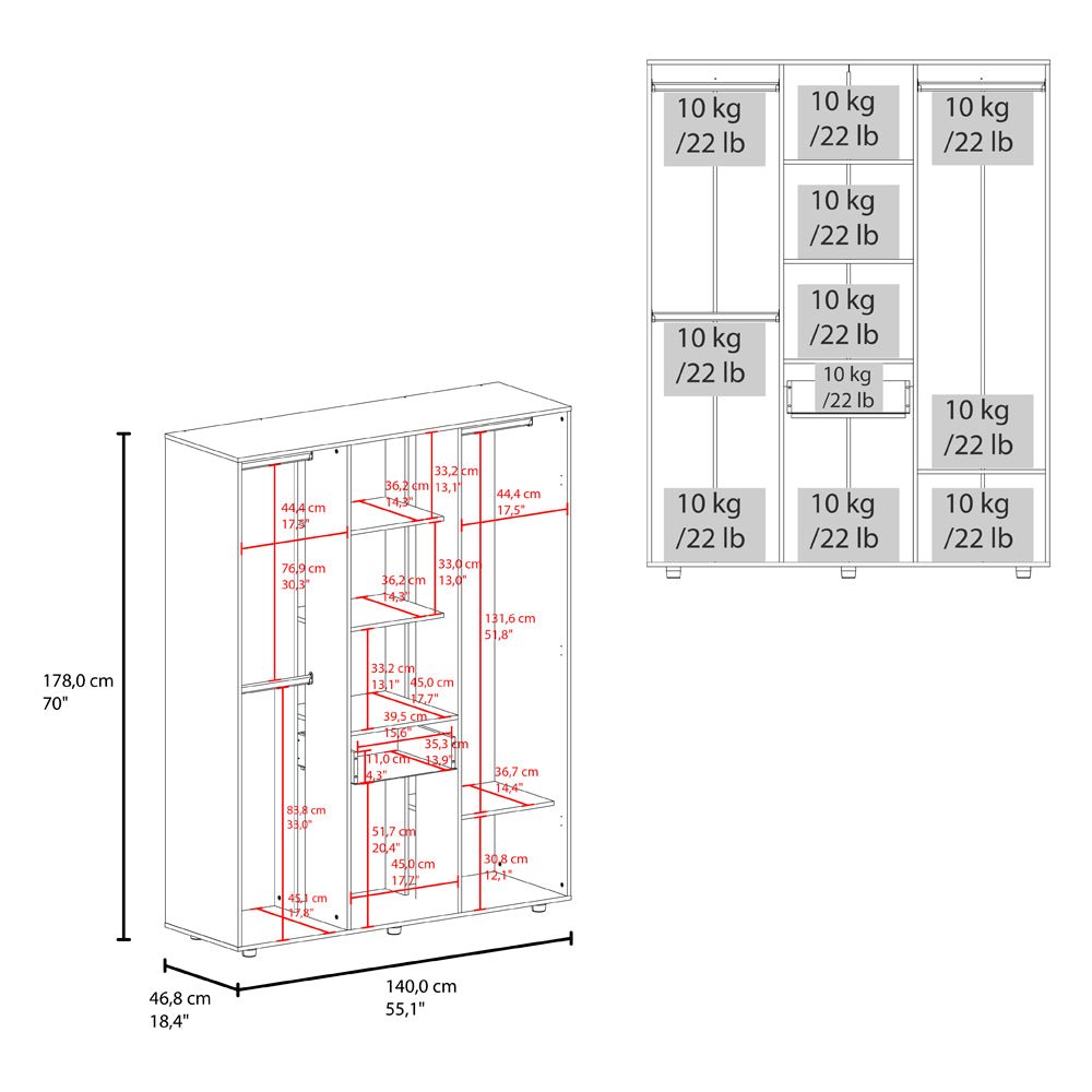 Armoire Elma, Bedroom, Macadamia. Picture 3