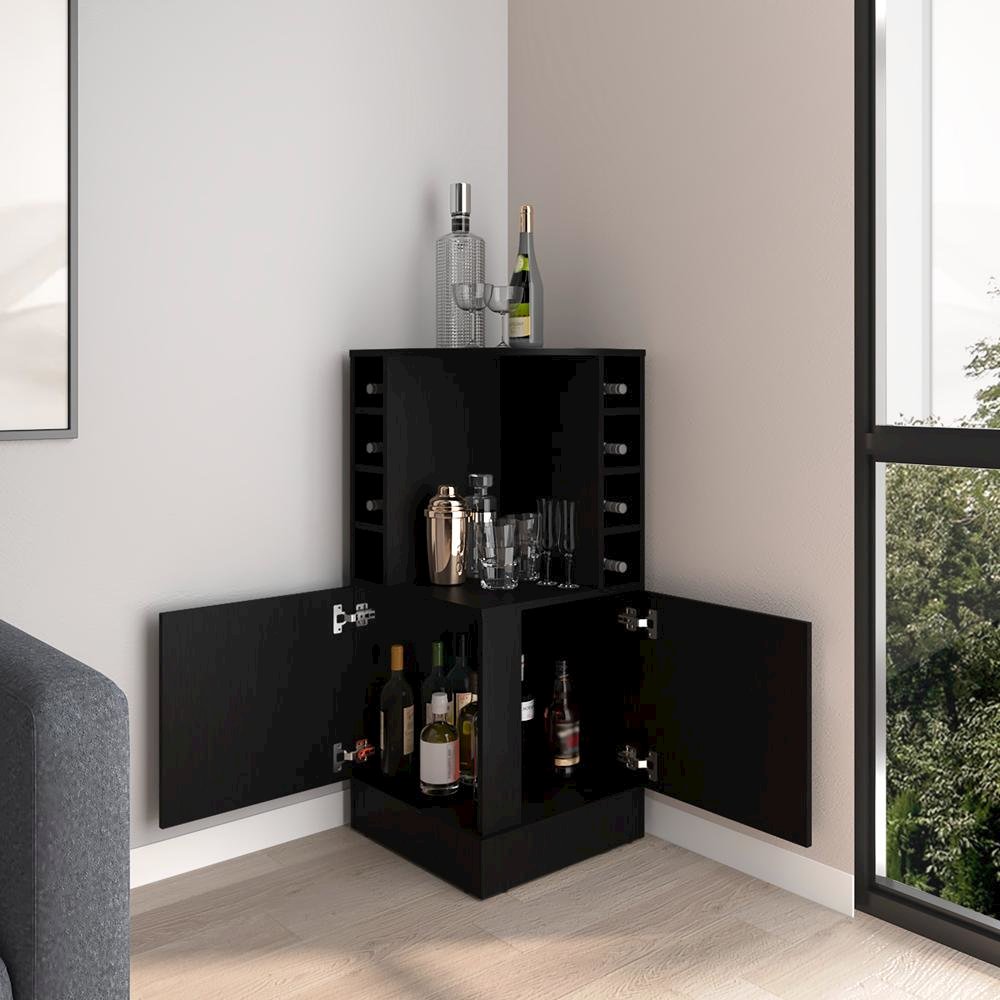 Hobart Bar Cabinet, Living Room, Black. Picture 5