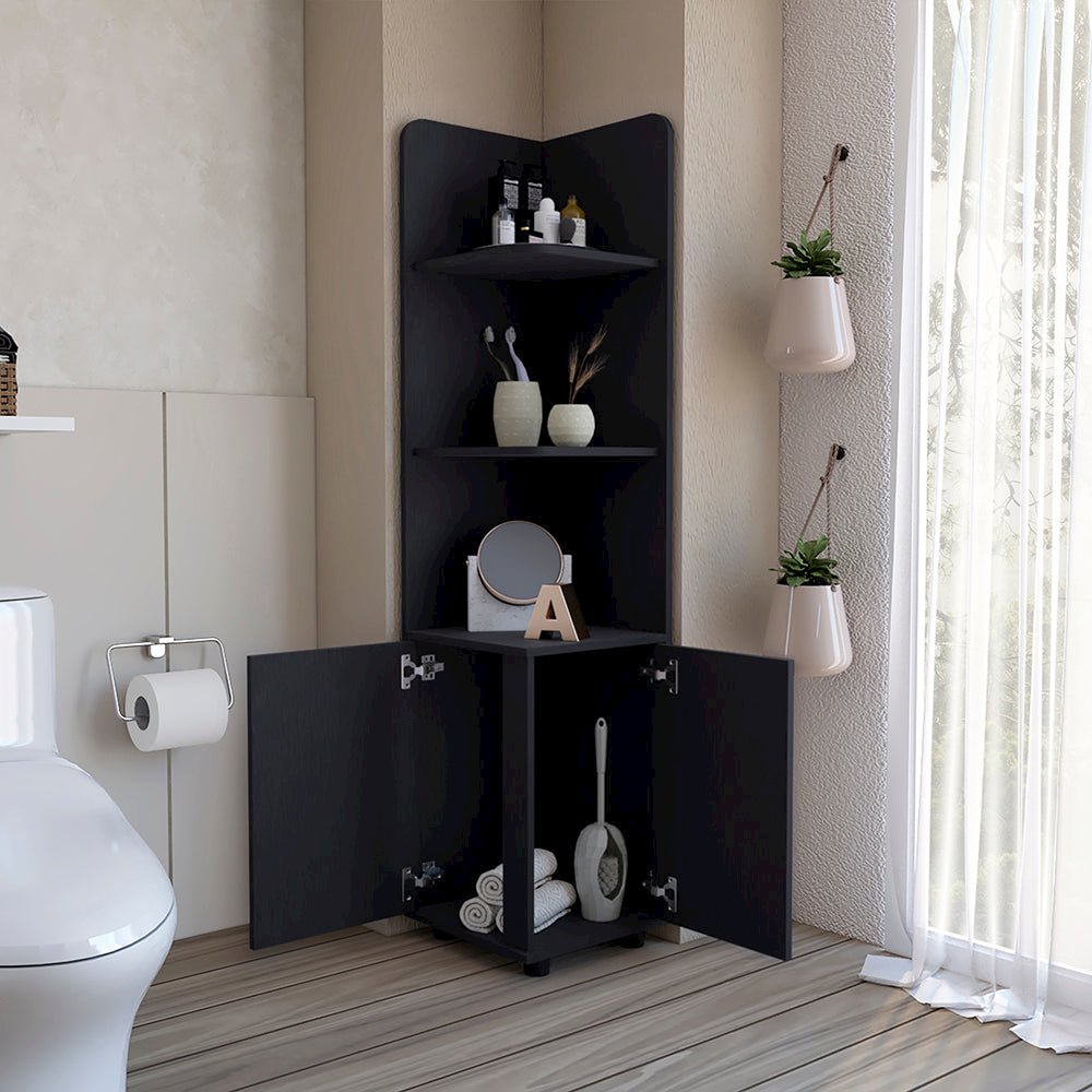 Freestanding Cabinet Kairatu , Bathroom, Black. Picture 5