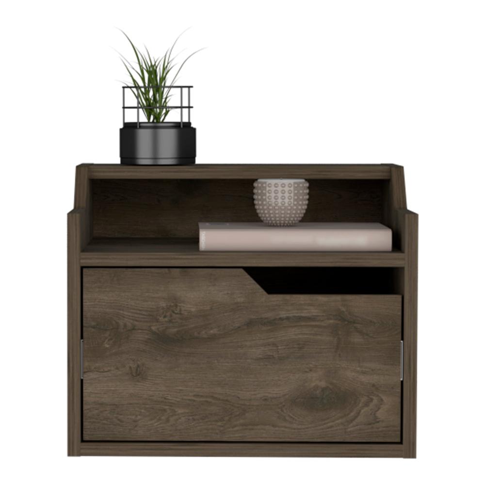 Floating Nightstand Chester, Bedroom, Dark Brown. Picture 5
